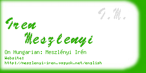 iren meszlenyi business card
